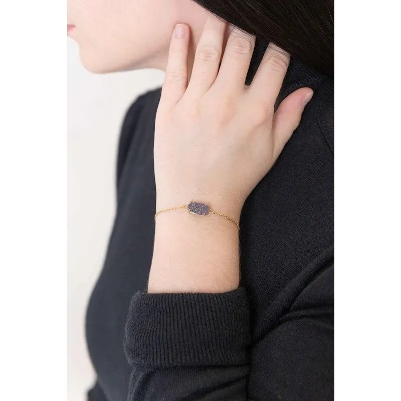 14k Gold Plated Druzy Bracelet available in Alabaster, Cosmic, Mystic, Whimsical