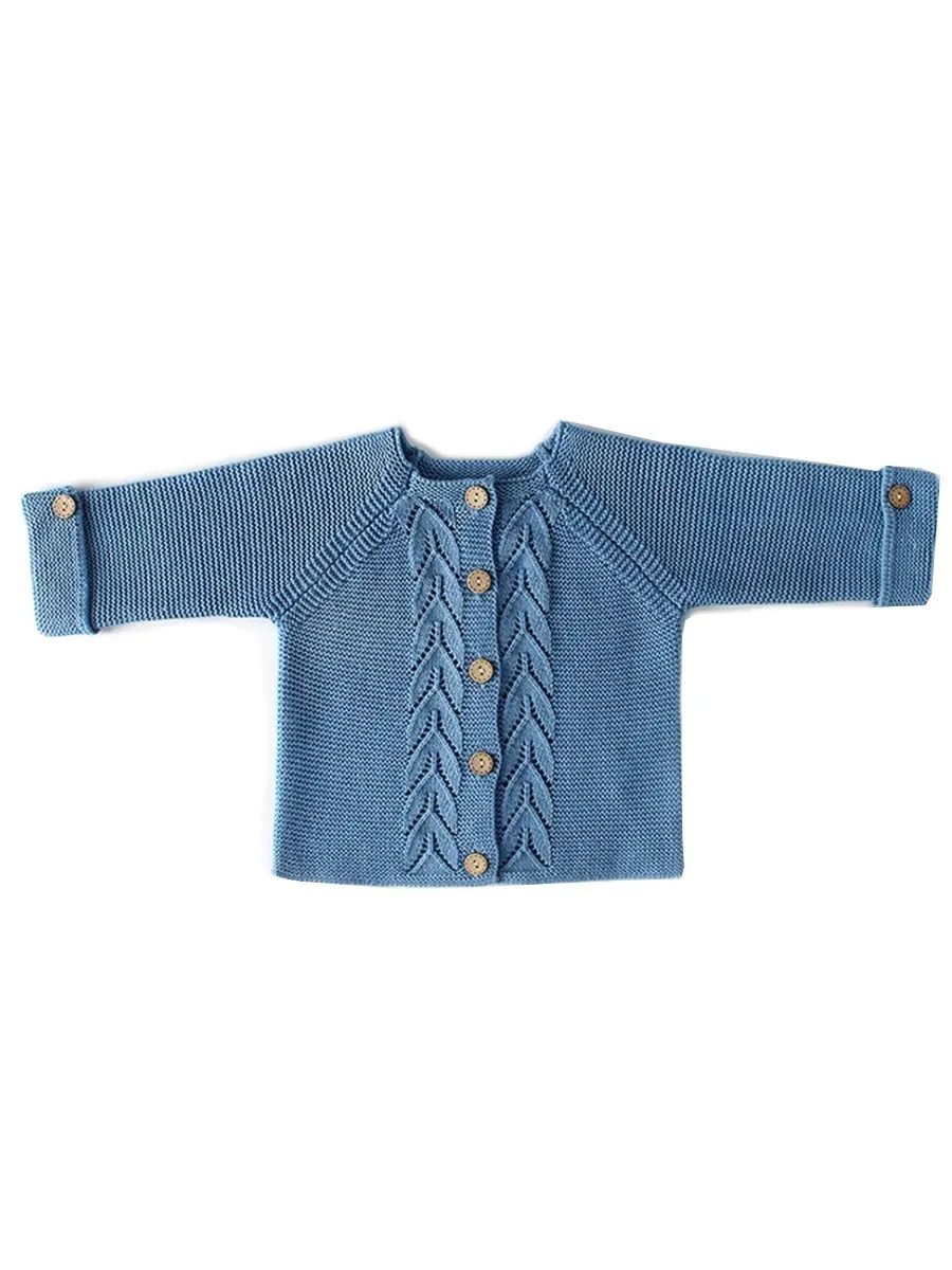 2 Colors Baby Boy Girl Long Sleeve Knitted Cardigan