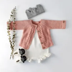 2 Colors Baby Boy Girl Long Sleeve Knitted Cardigan