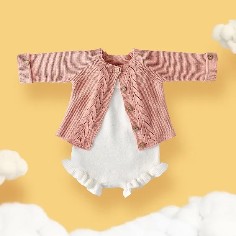 2 Colors Baby Boy Girl Long Sleeve Knitted Cardigan