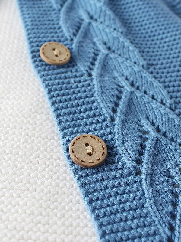 2 Colors Baby Boy Girl Long Sleeve Knitted Cardigan