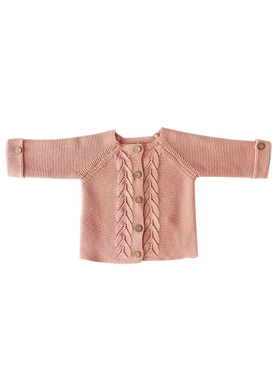 2 Colors Baby Boy Girl Long Sleeve Knitted Cardigan