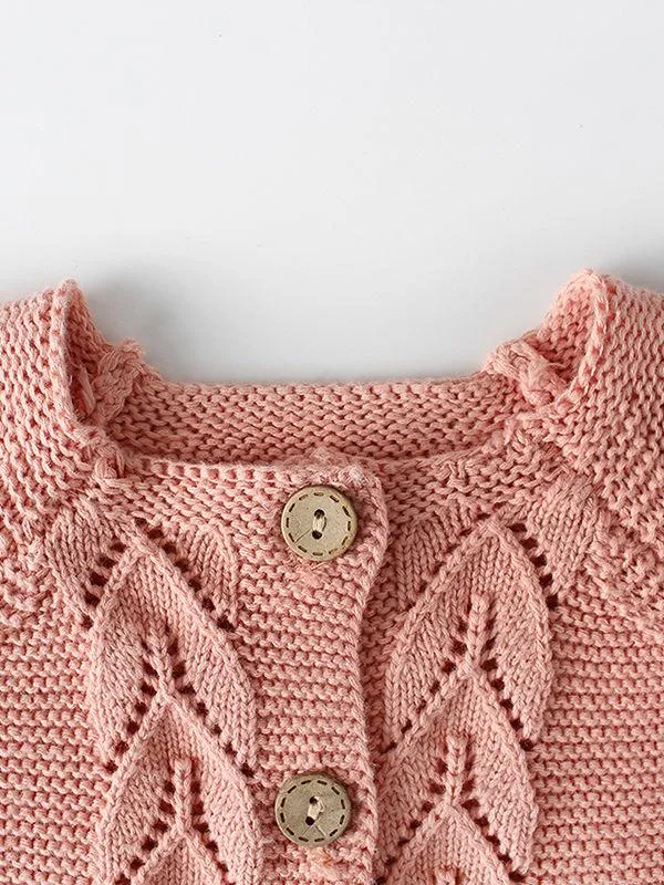 2 Colors Baby Boy Girl Long Sleeve Knitted Cardigan