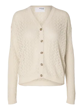 Agny Ls Knit Cardigan - Birch