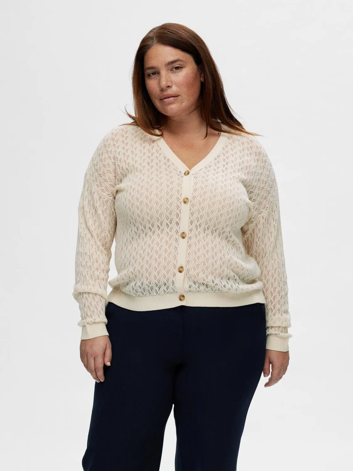 Agny Ls Knit Cardigan - Birch
