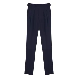 Aleks Navy Fresco Wool Trousers