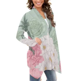 All-Over Print Women's Cardigan With Long Sleeve and 187