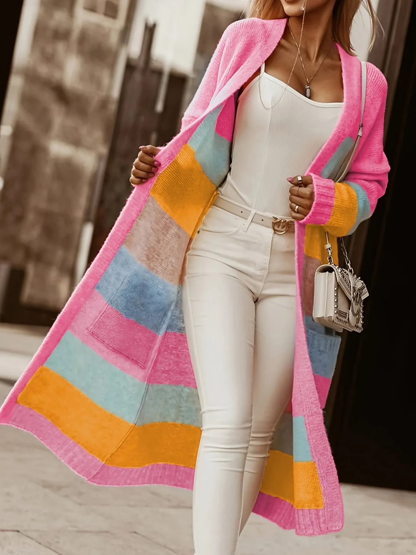 Alros - Pastel Striped Knit Cardigan