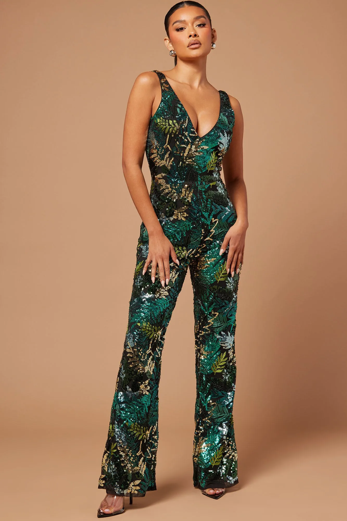 Amaya Sequin Jumpsuit - Teal
