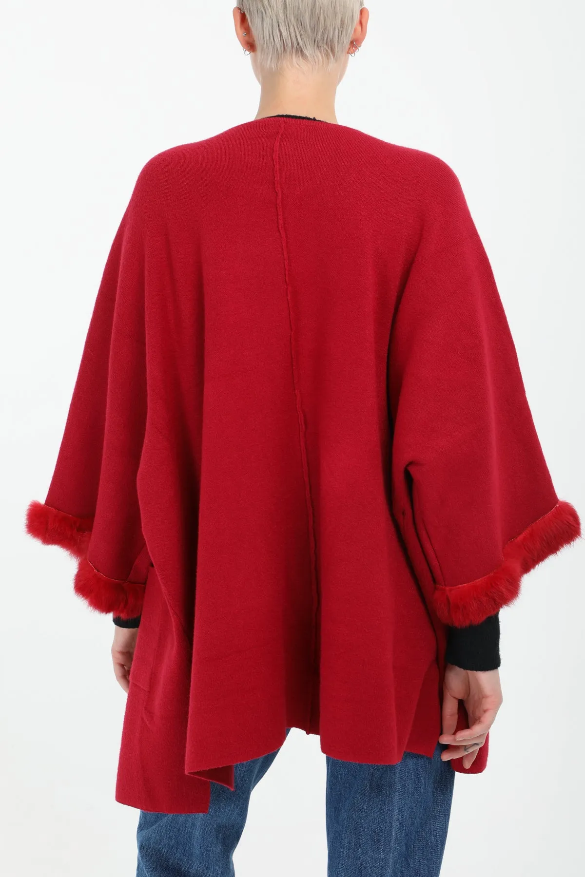 Angela Faux Fur Sleeve Coatigan