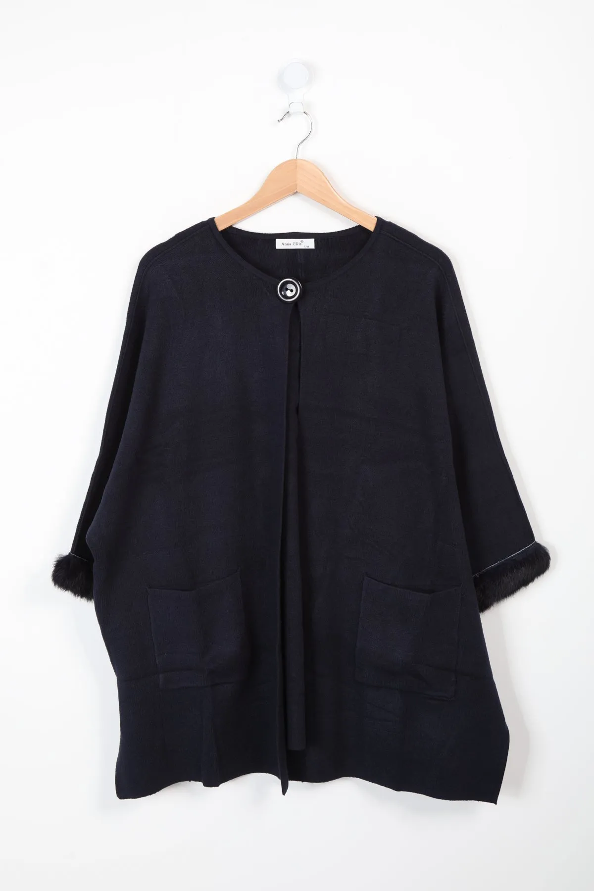 Angela Faux Fur Sleeve Coatigan