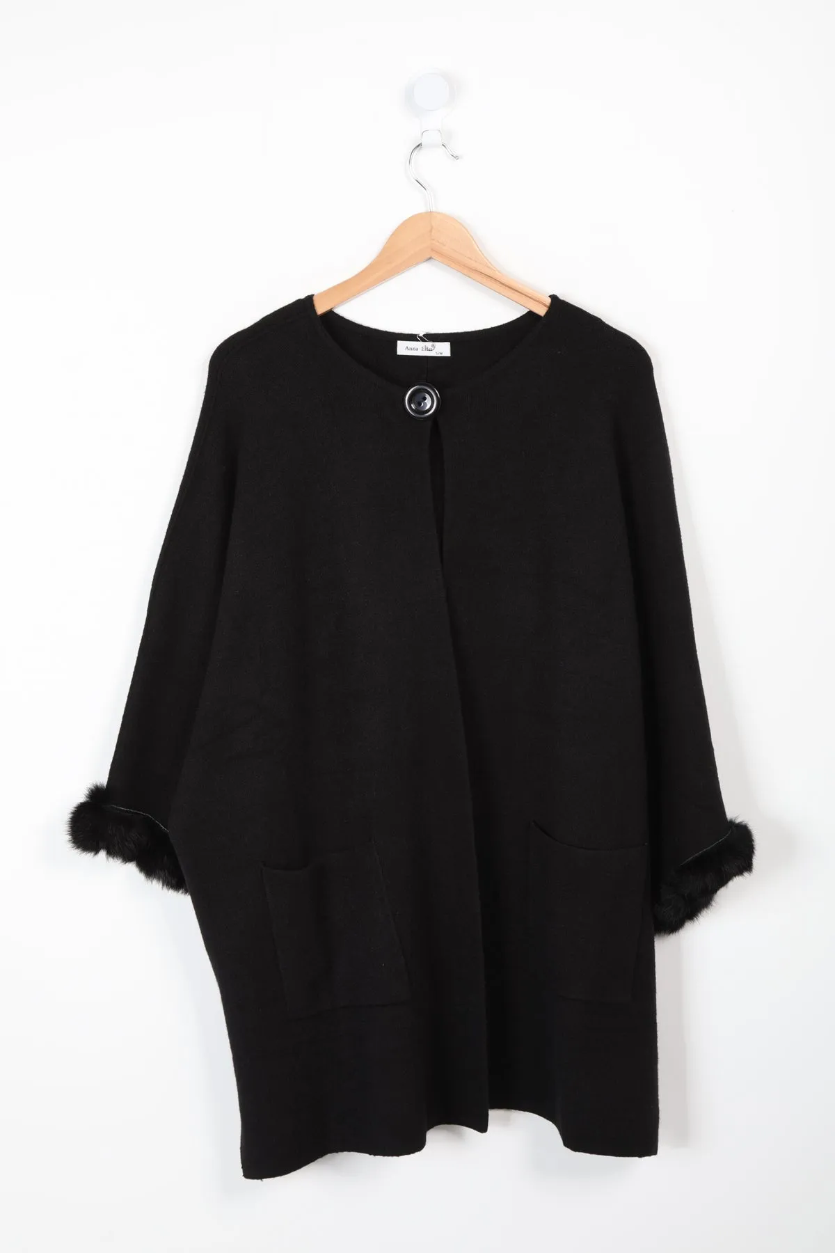 Angela Faux Fur Sleeve Coatigan