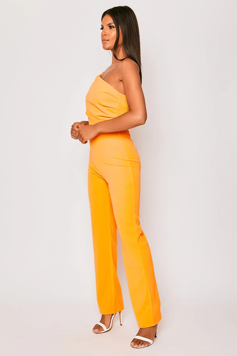 Aria - Orange One Shoulder Jumpsuit