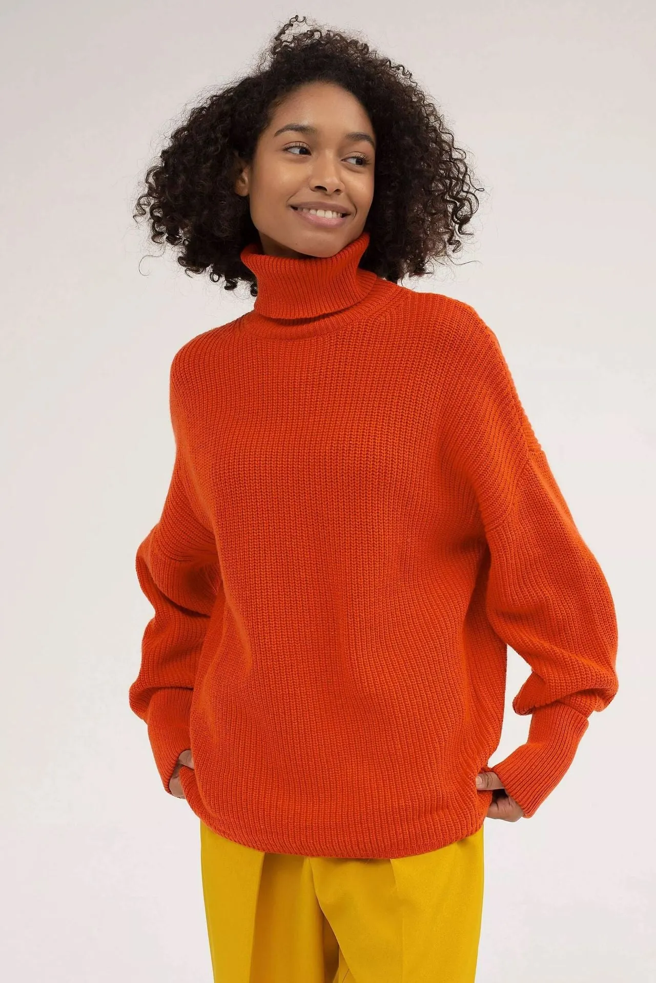 Autumn Winter Popular High Collar Loose Knitwear Sweater