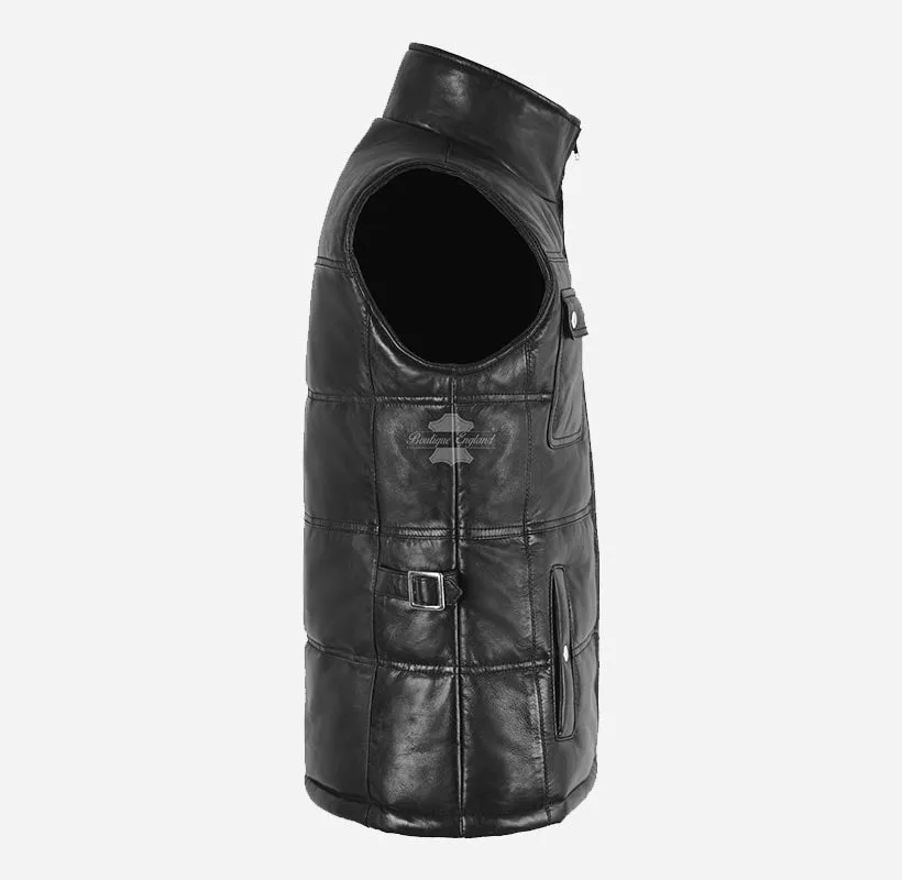 AVERY WOMEN'S QUILTED LEATHER GILET Sleeveless Jacket Waistcoat