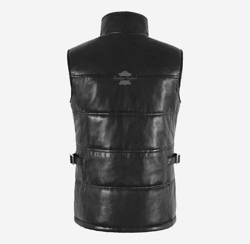 AVERY WOMEN'S QUILTED LEATHER GILET Sleeveless Jacket Waistcoat