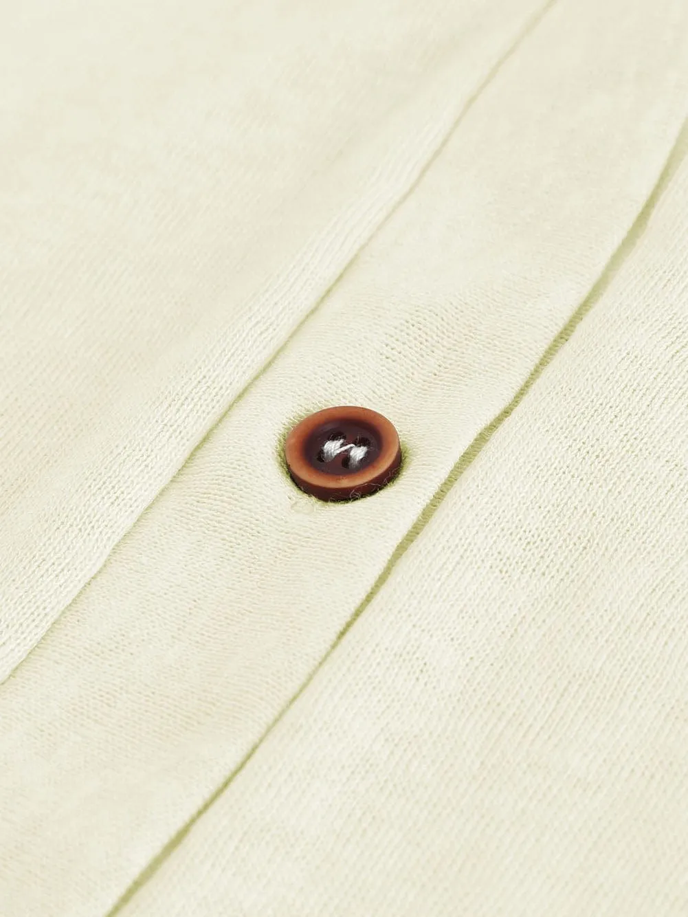 Beige V-Neck Button-Up Cardigan for Casual Layering