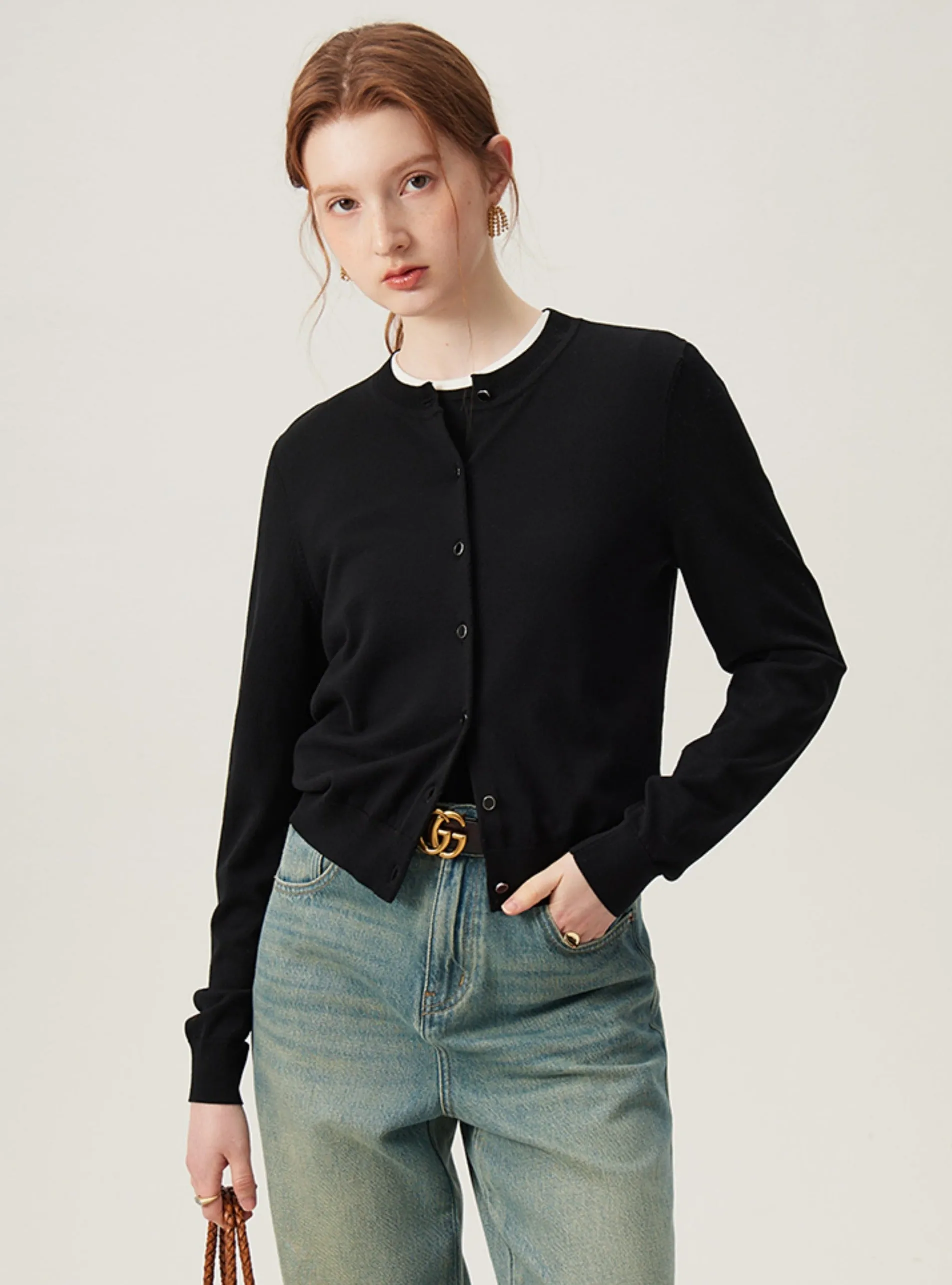 Black Tencel Cardigan
