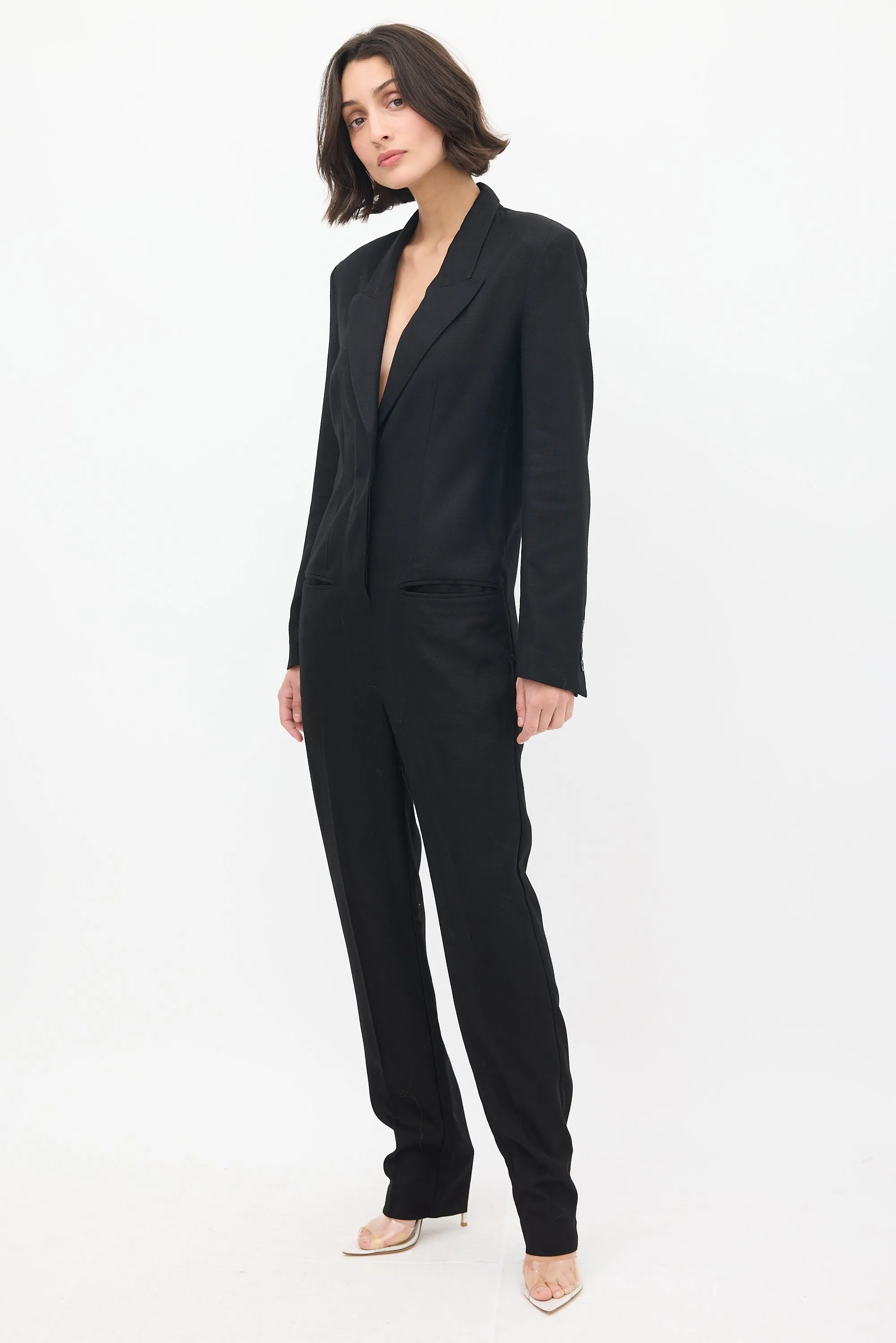 Black Tuxedo Tailored Jumpsuit