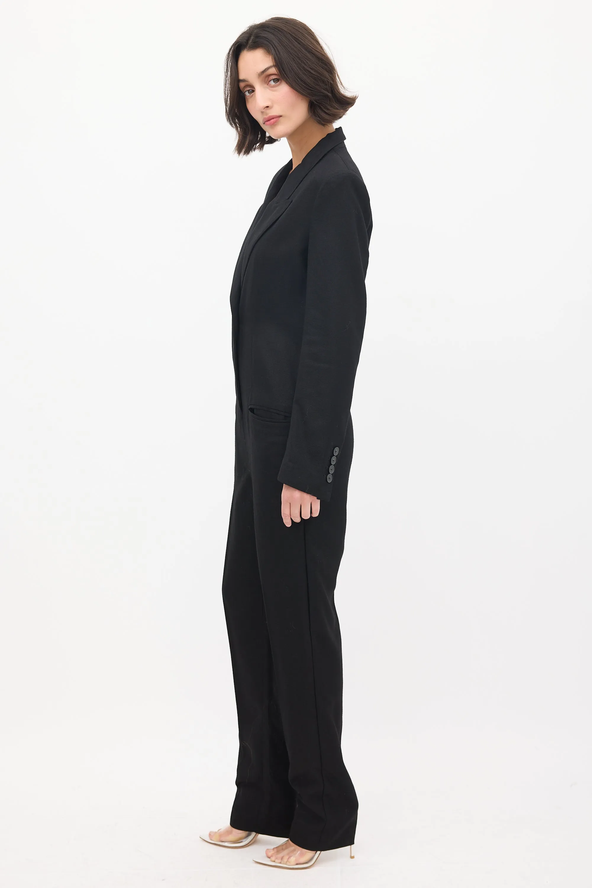 Black Tuxedo Tailored Jumpsuit