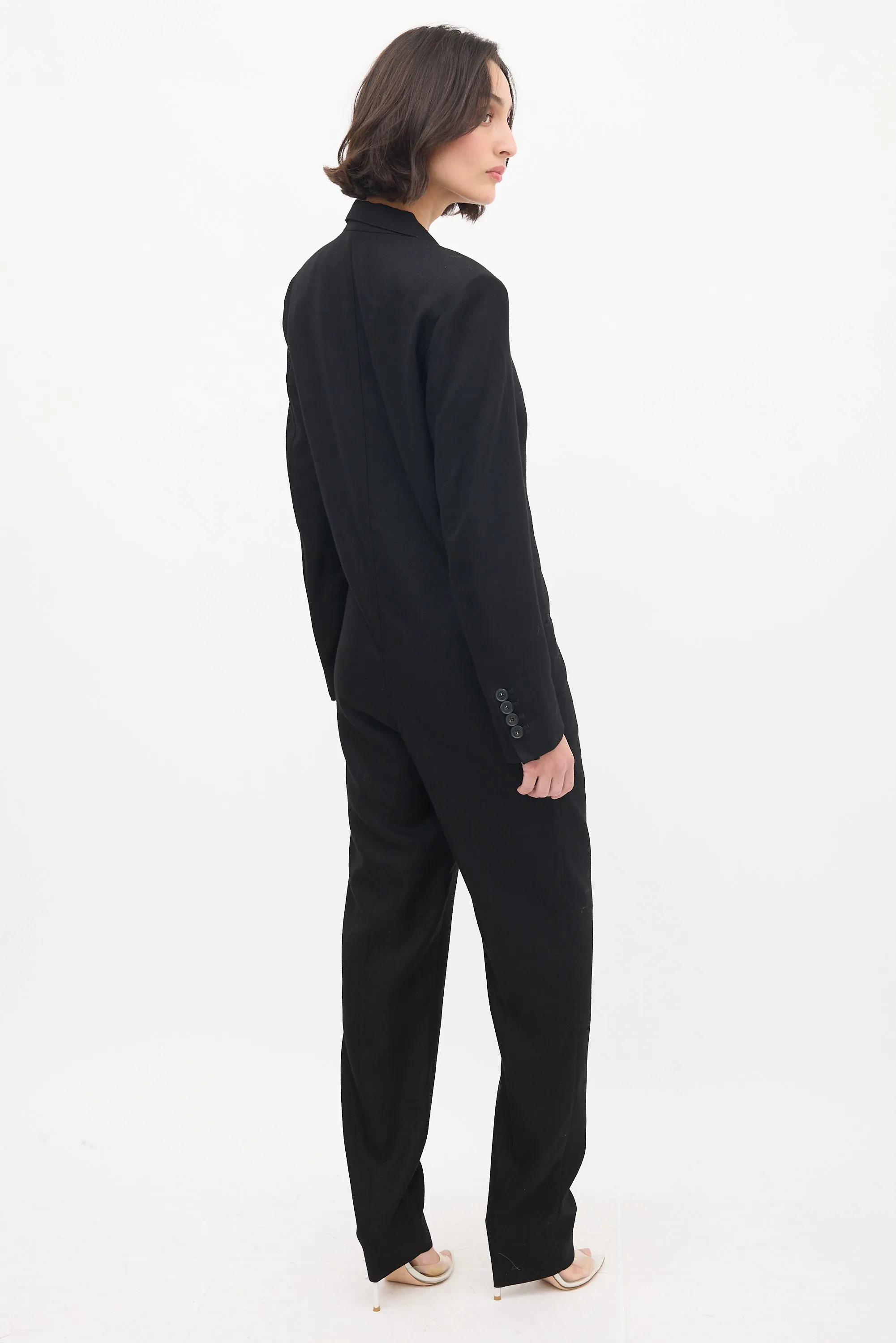 Black Tuxedo Tailored Jumpsuit