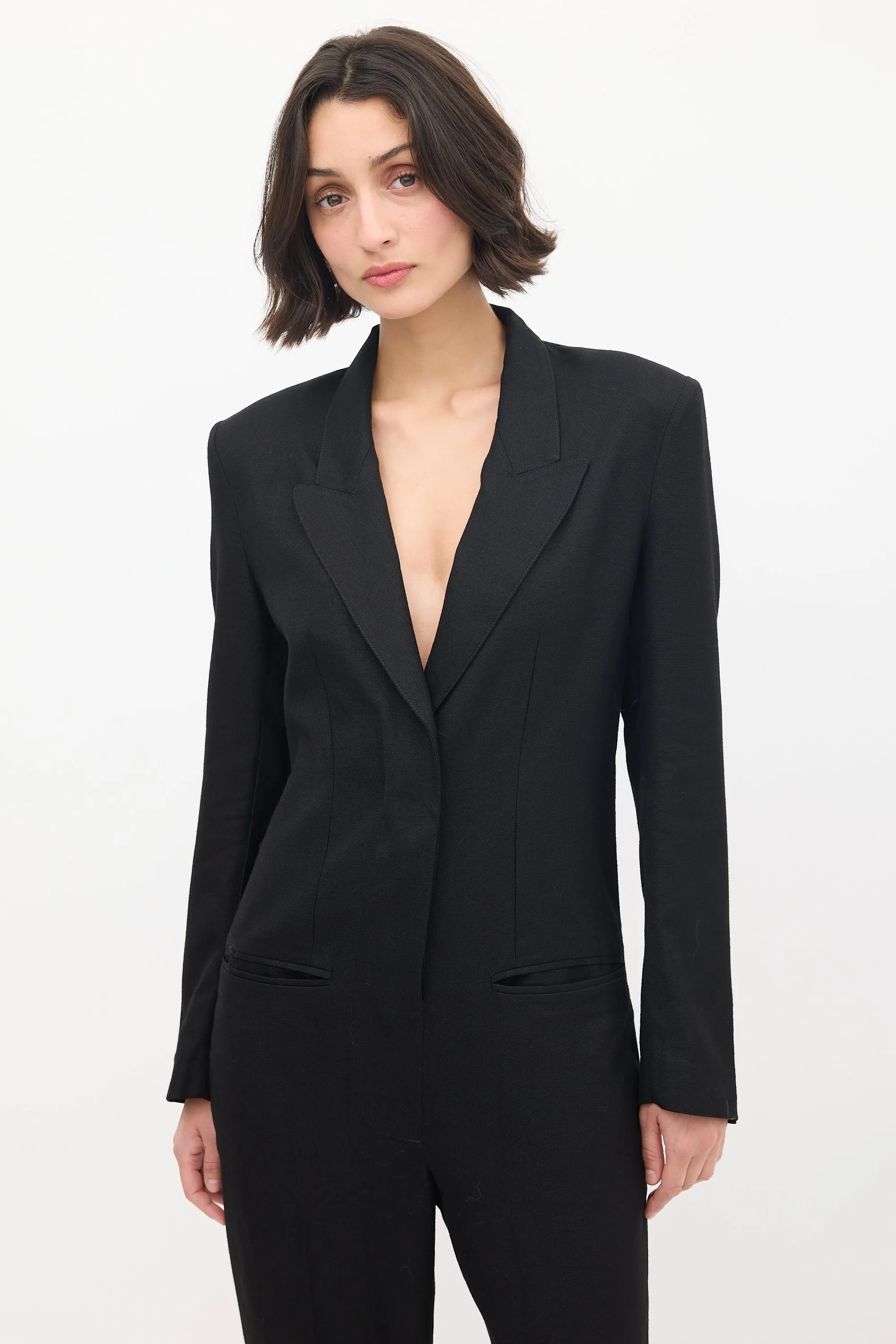 Black Tuxedo Tailored Jumpsuit