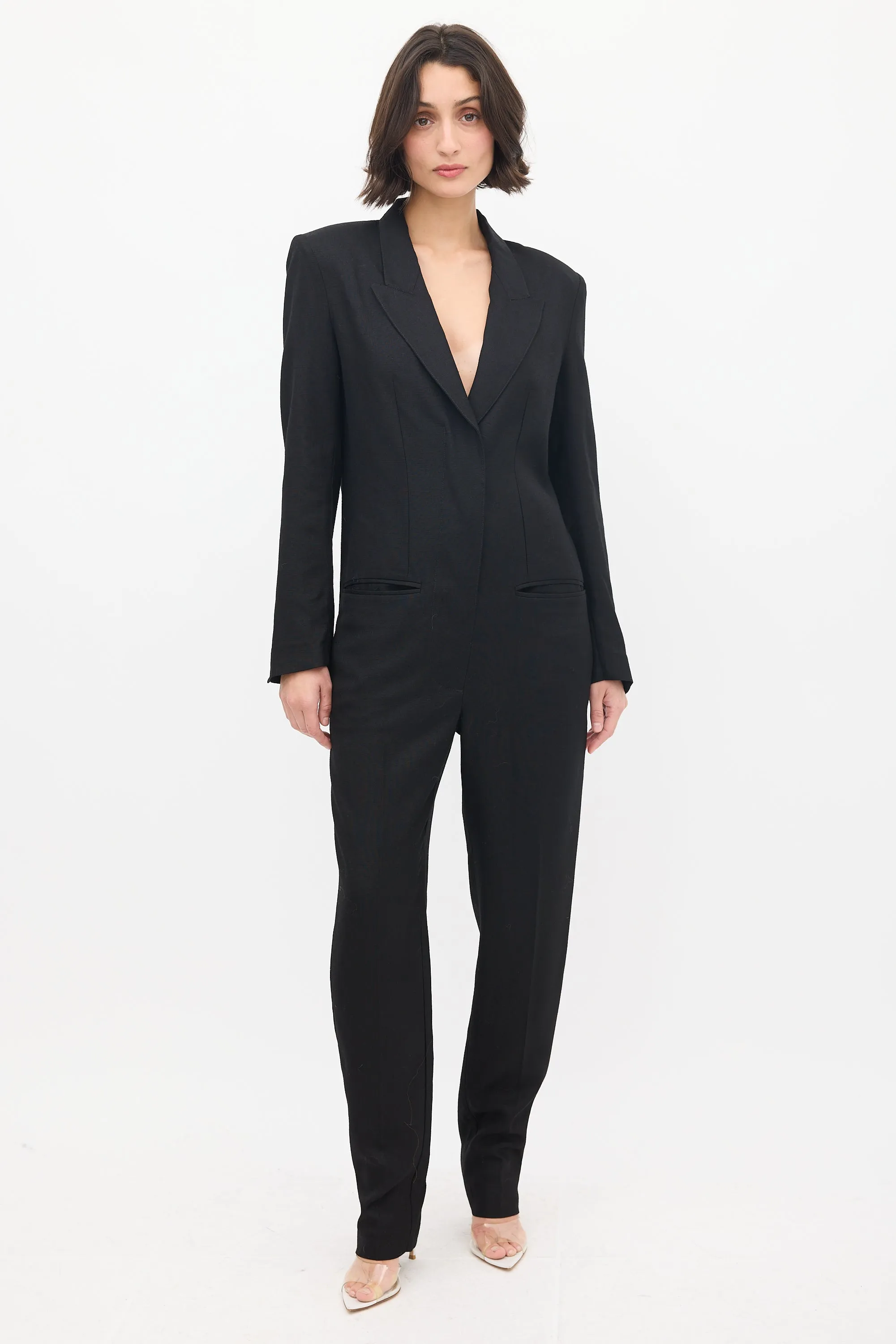 Black Tuxedo Tailored Jumpsuit