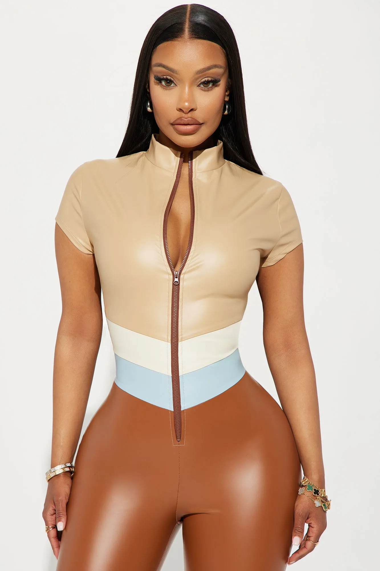 BlackTree 70's Faux Leather Jumpsuit