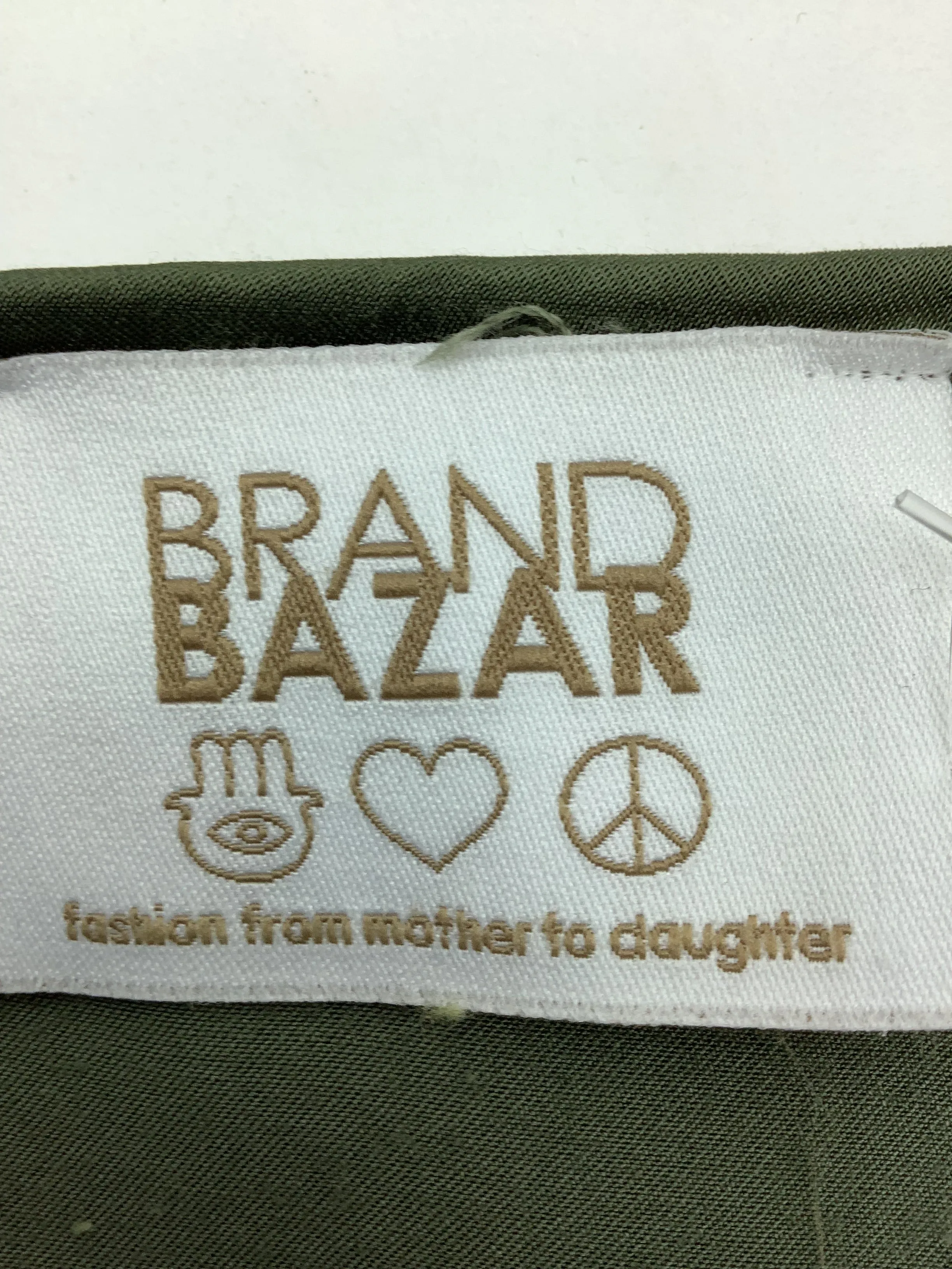 Brand Bazar Womens Cardigan Maxi Green Freyed Trim Size: L