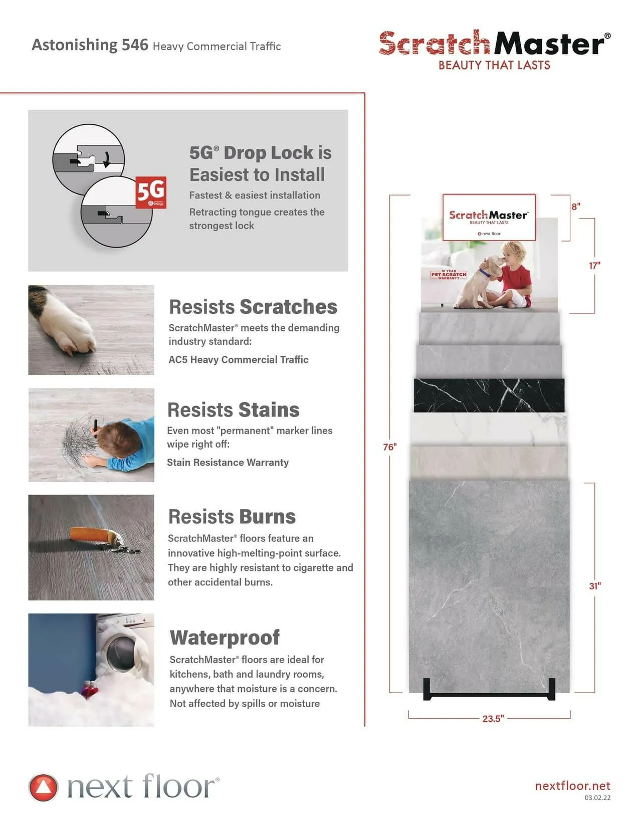 Calacatta 546 006 - Nextfloor Vinyl Tiles 6mm Scratchmaster Astonishing 546