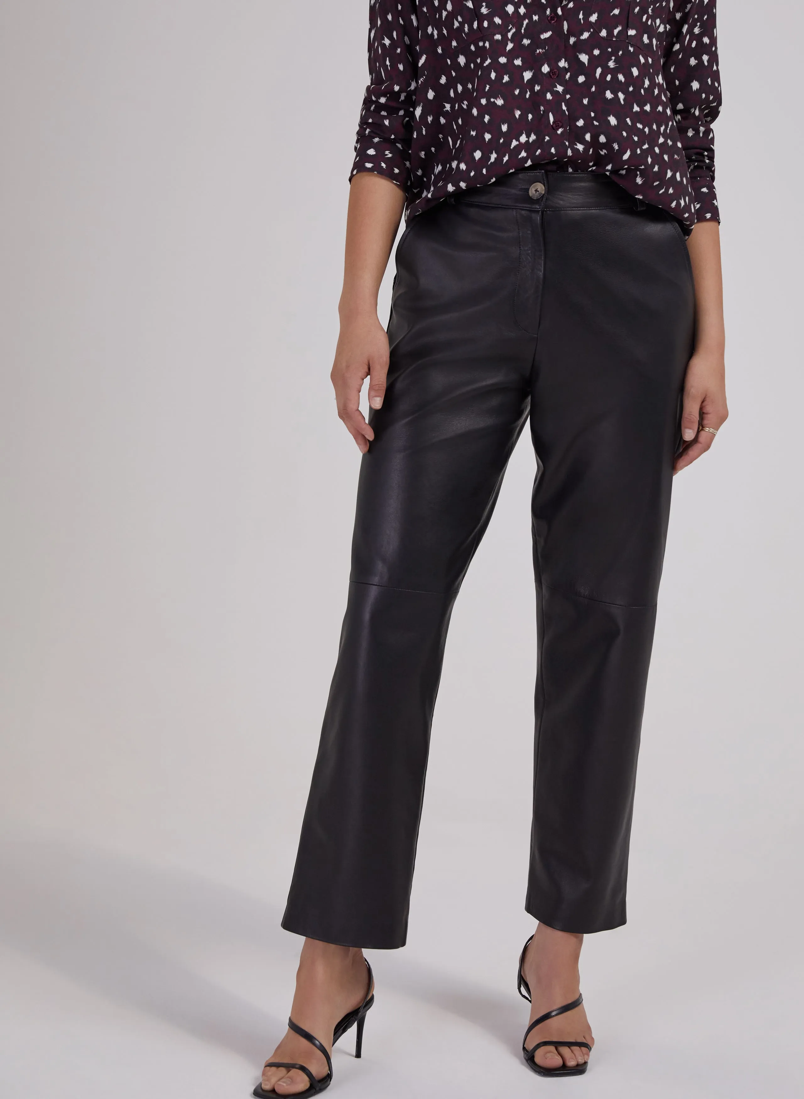 Calina Straight Leather Trousers