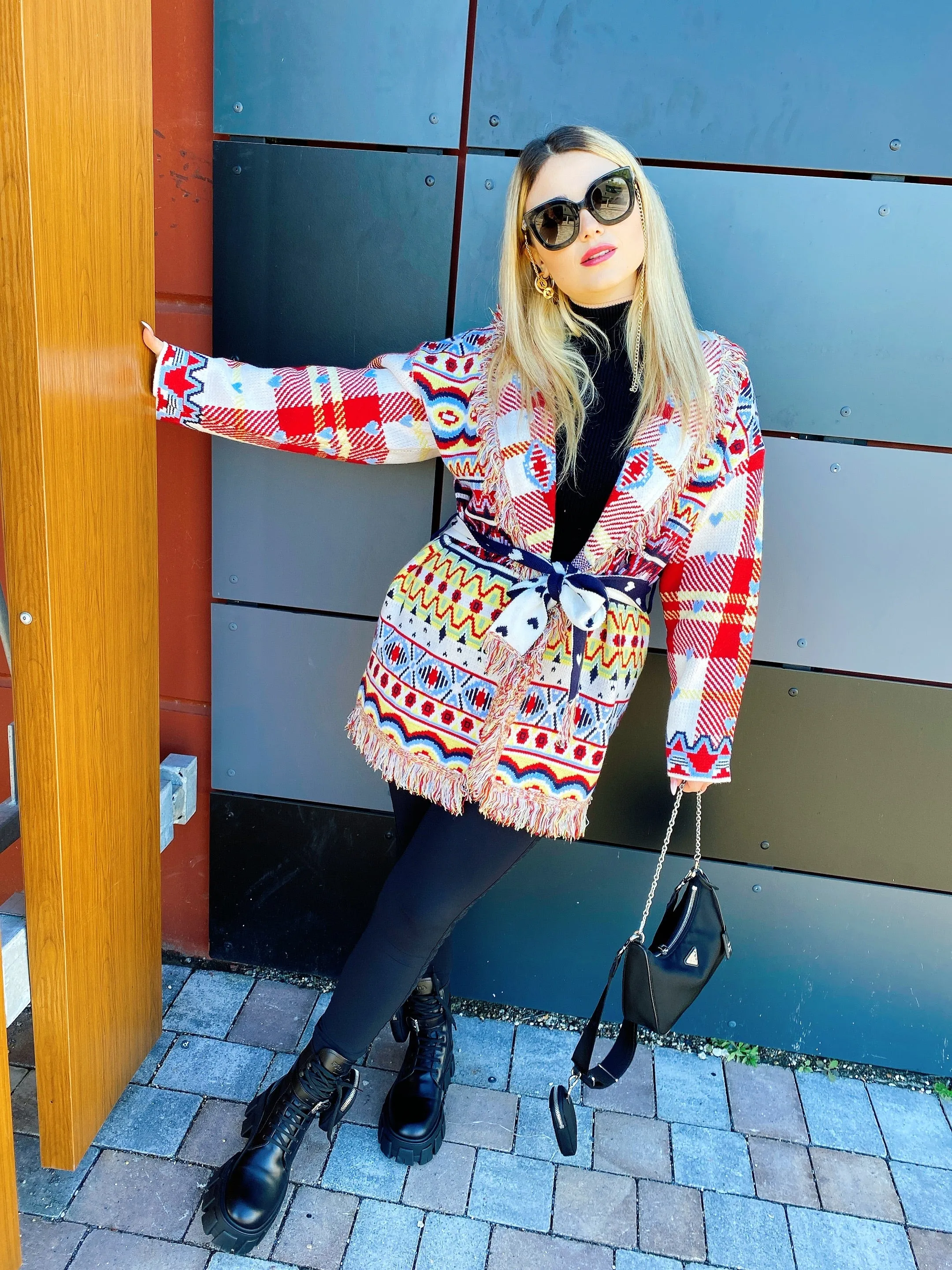 Cardigan frange e cinta con cuori top Quality