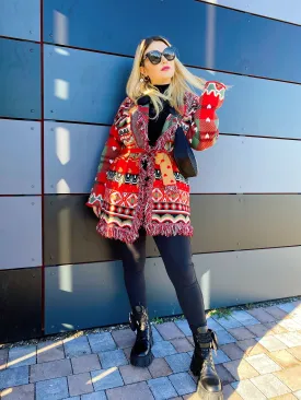 Cardigan frange e cinta con cuori top Quality