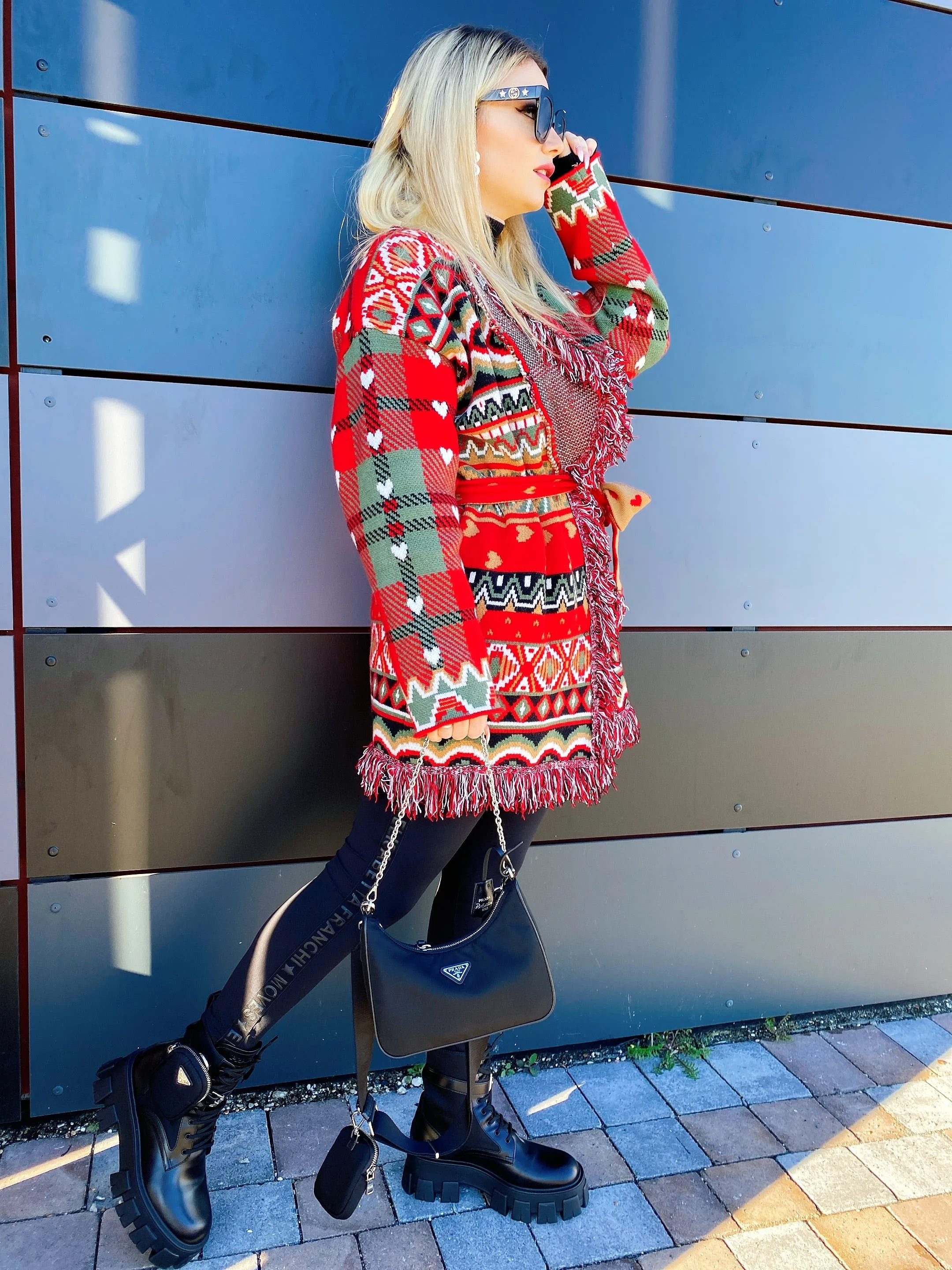 Cardigan frange e cinta con cuori top Quality