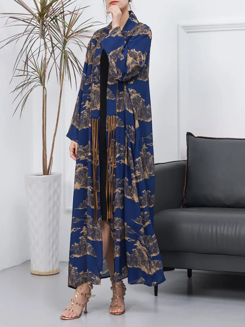 Cardigan Long-sleeved A-Line Front Open kimono