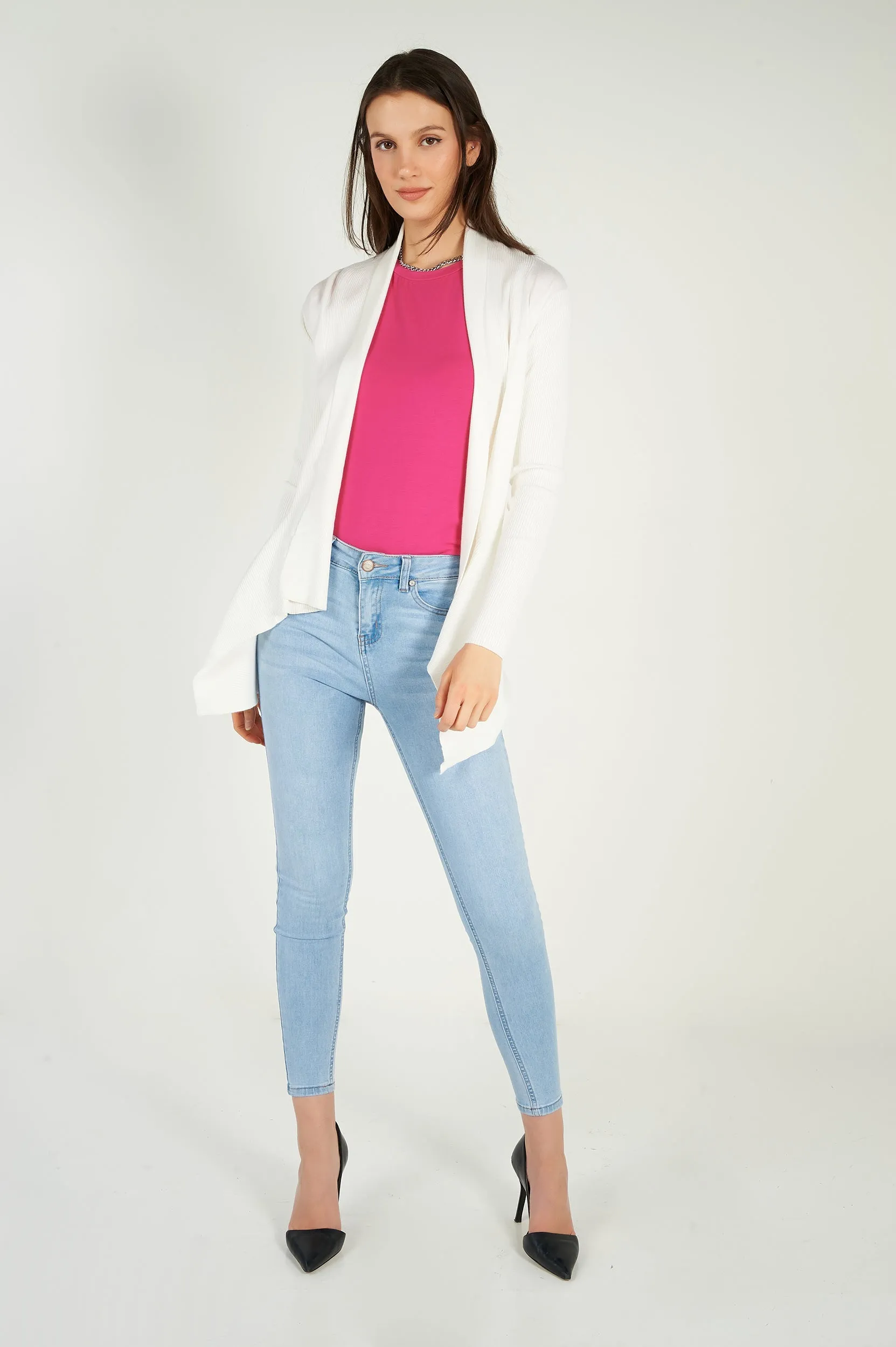 Cardigan ouvert asymétrique - PANDORA-W1 - (E-A5)