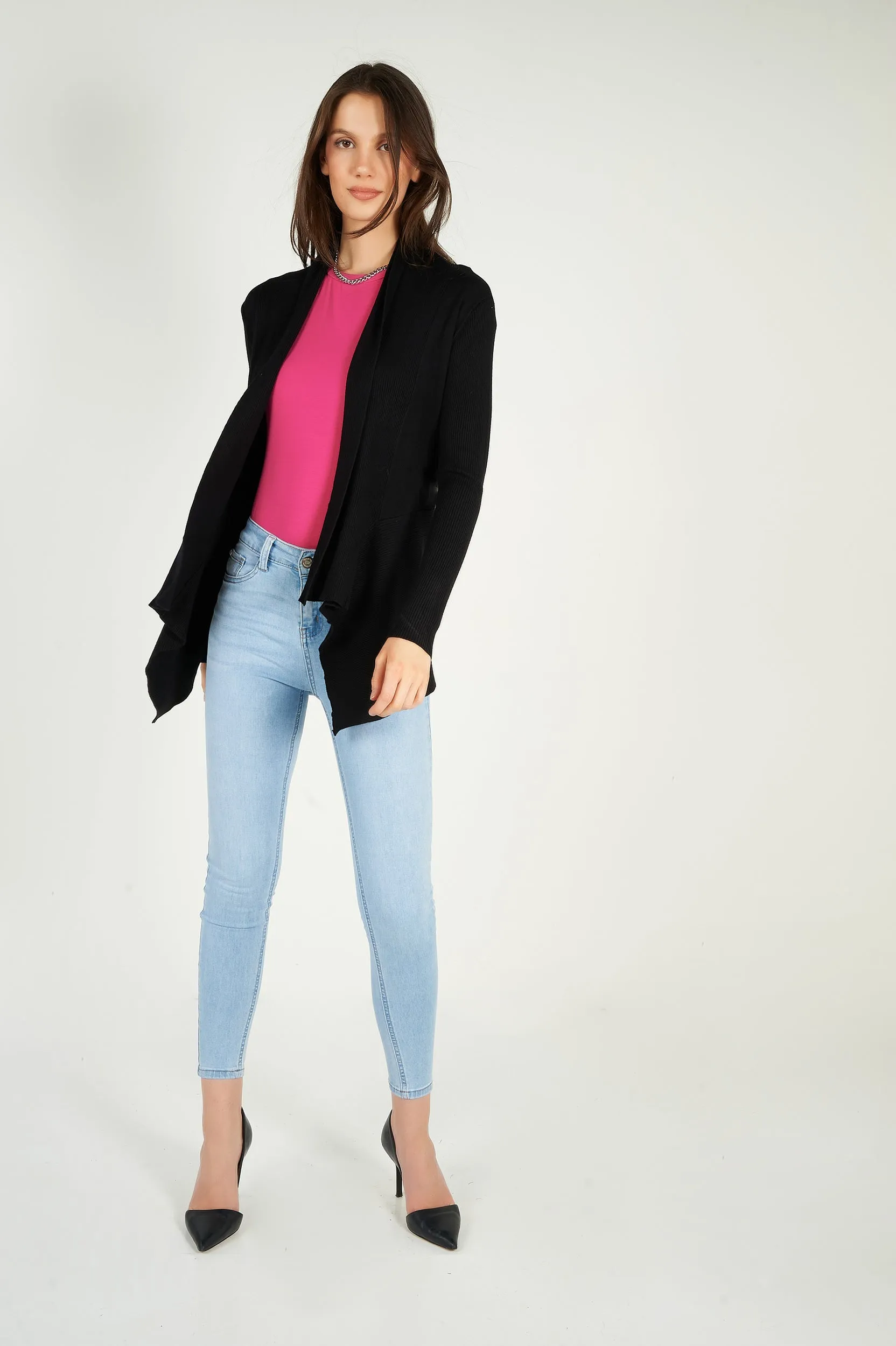 Cardigan ouvert asymétrique - PANDORA-W1 - (E-A5)