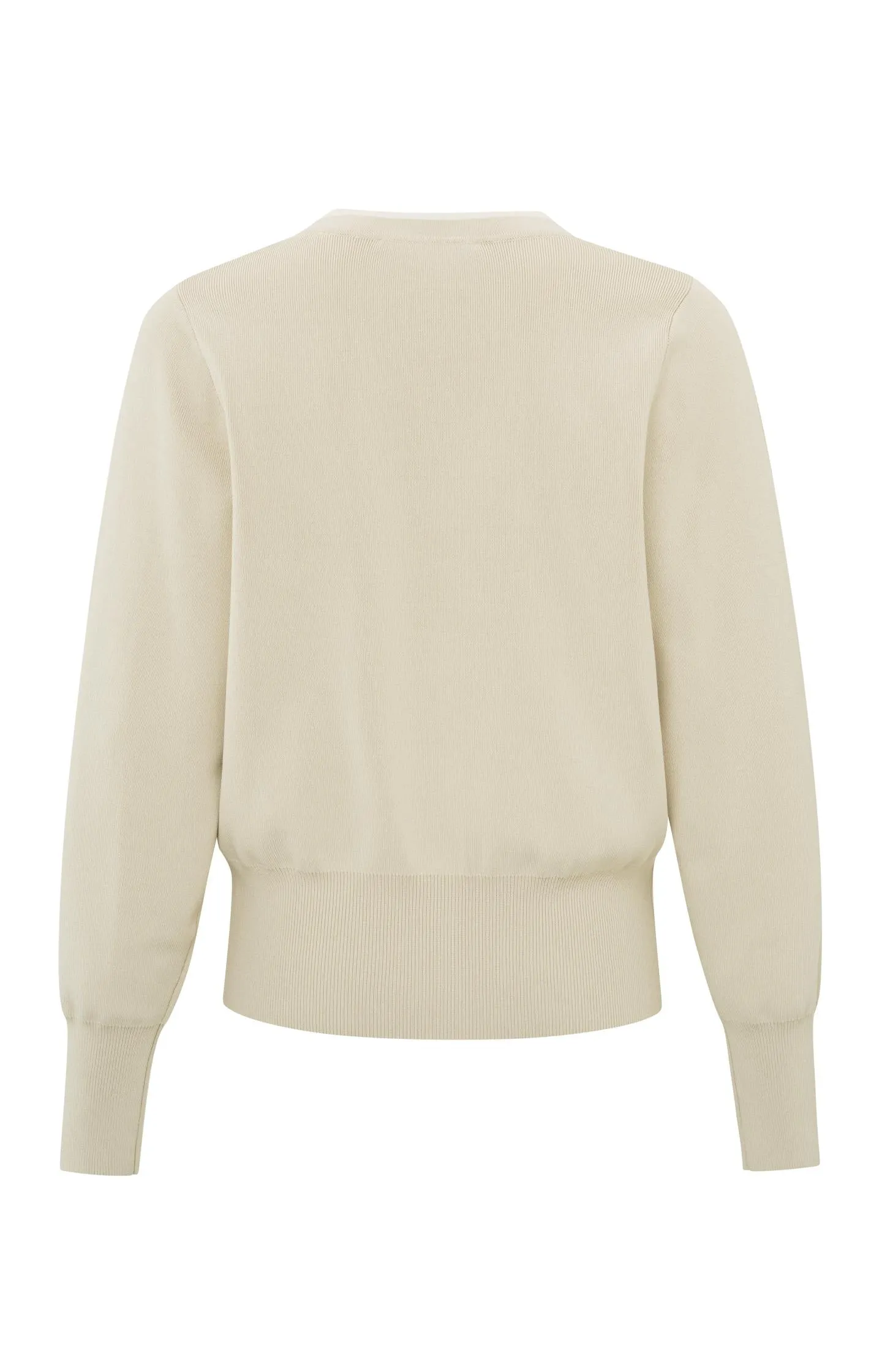 Cardigan with V-neck, buttons, long sleeves and stripe