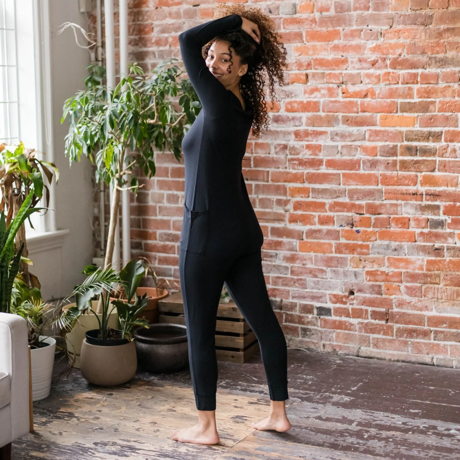 Charlotte Henley Jumpsuit | Black
