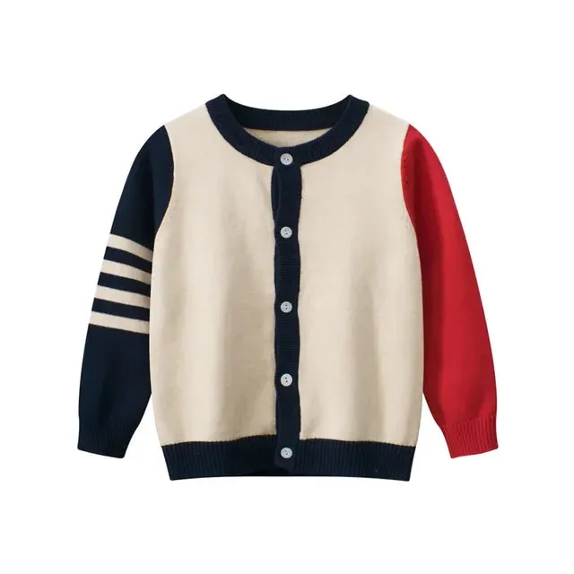 Children's Sweater Girls Knitted Cardigan Winter New Boys Outerwear Casual Long Sleeve Kids Coats