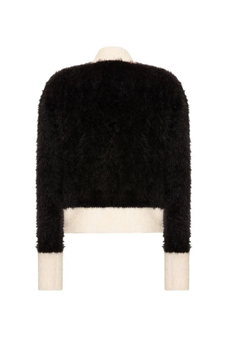 CLASSIC FLUFFY BLACK CARDIGAN
