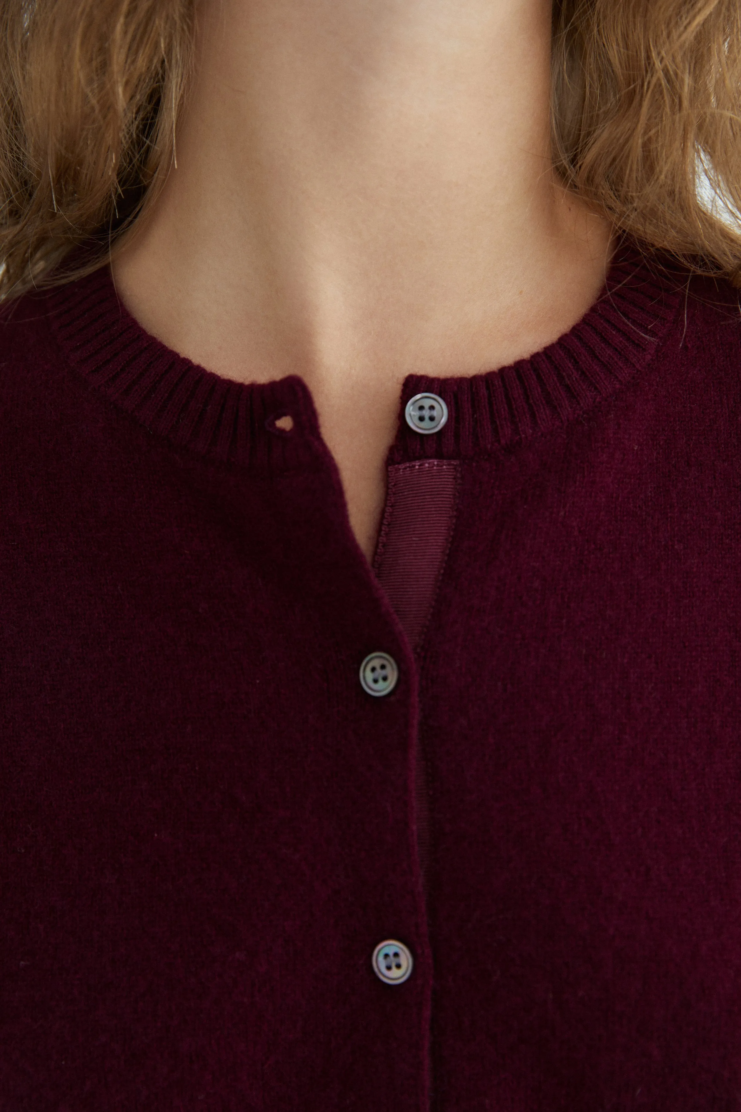 Coco Cardigan - 100% Cashmere - Burgundy