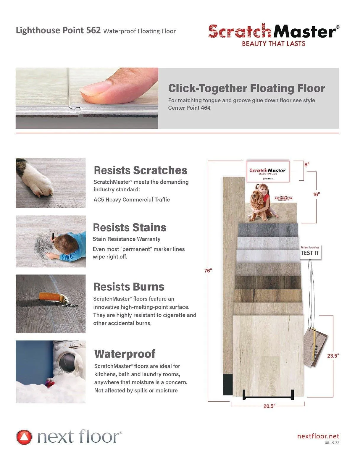 Cocoa Hickory 562 003 - Nextfloor 5.5mm Lighthouse Point 562
