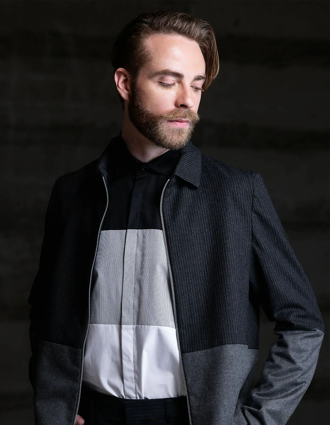 Color-Block Short Zip Jacket
