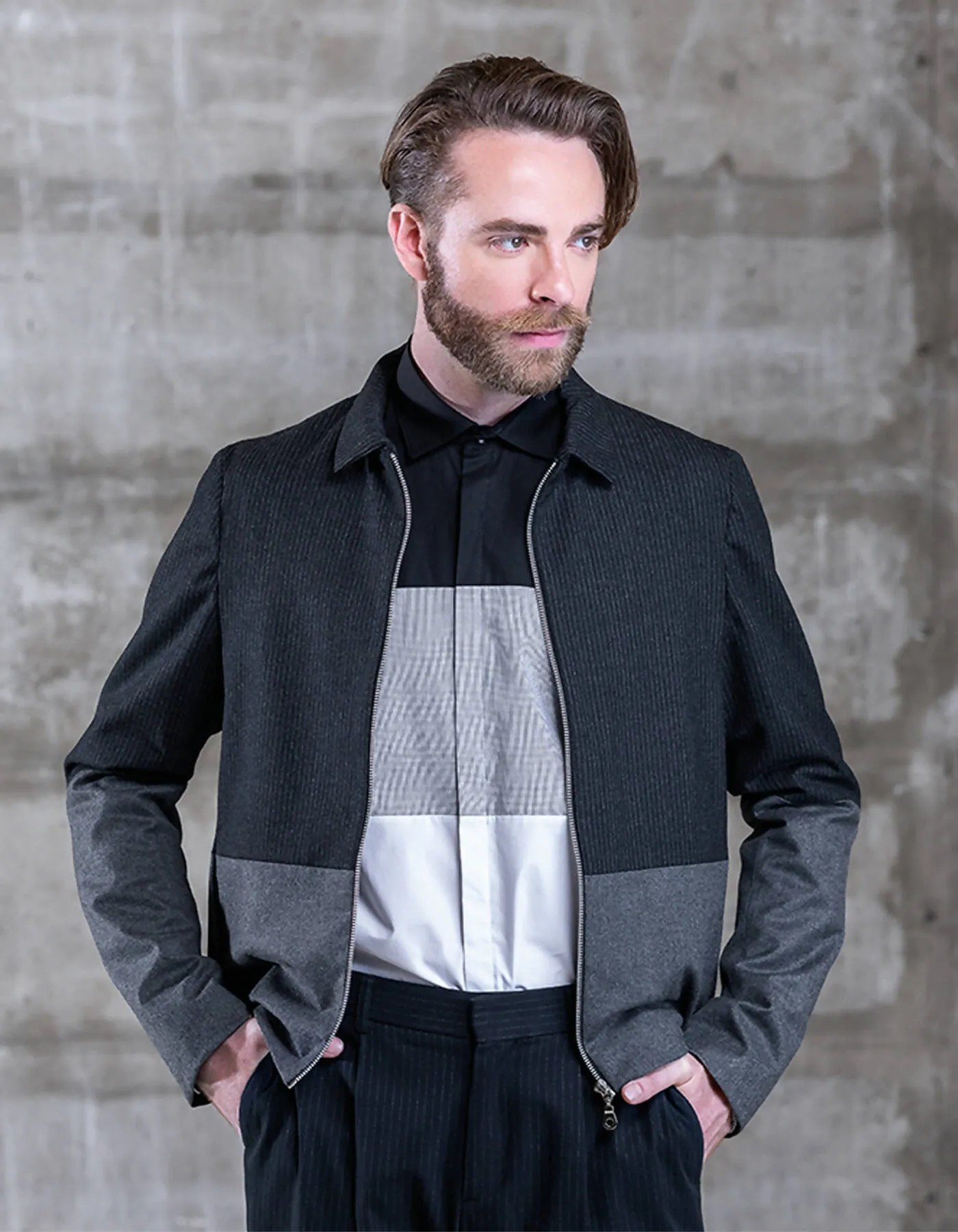 Color-Block Short Zip Jacket