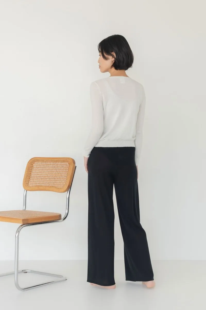 Cropped Cardigan in Boucle in White