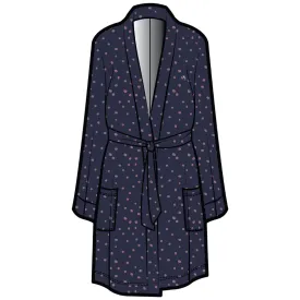 Dahlia Belted Kimono | Blue Sail with Elderberry Dots