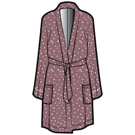 Dahlia Belted Kimono | Elderberry with Cloud Dots