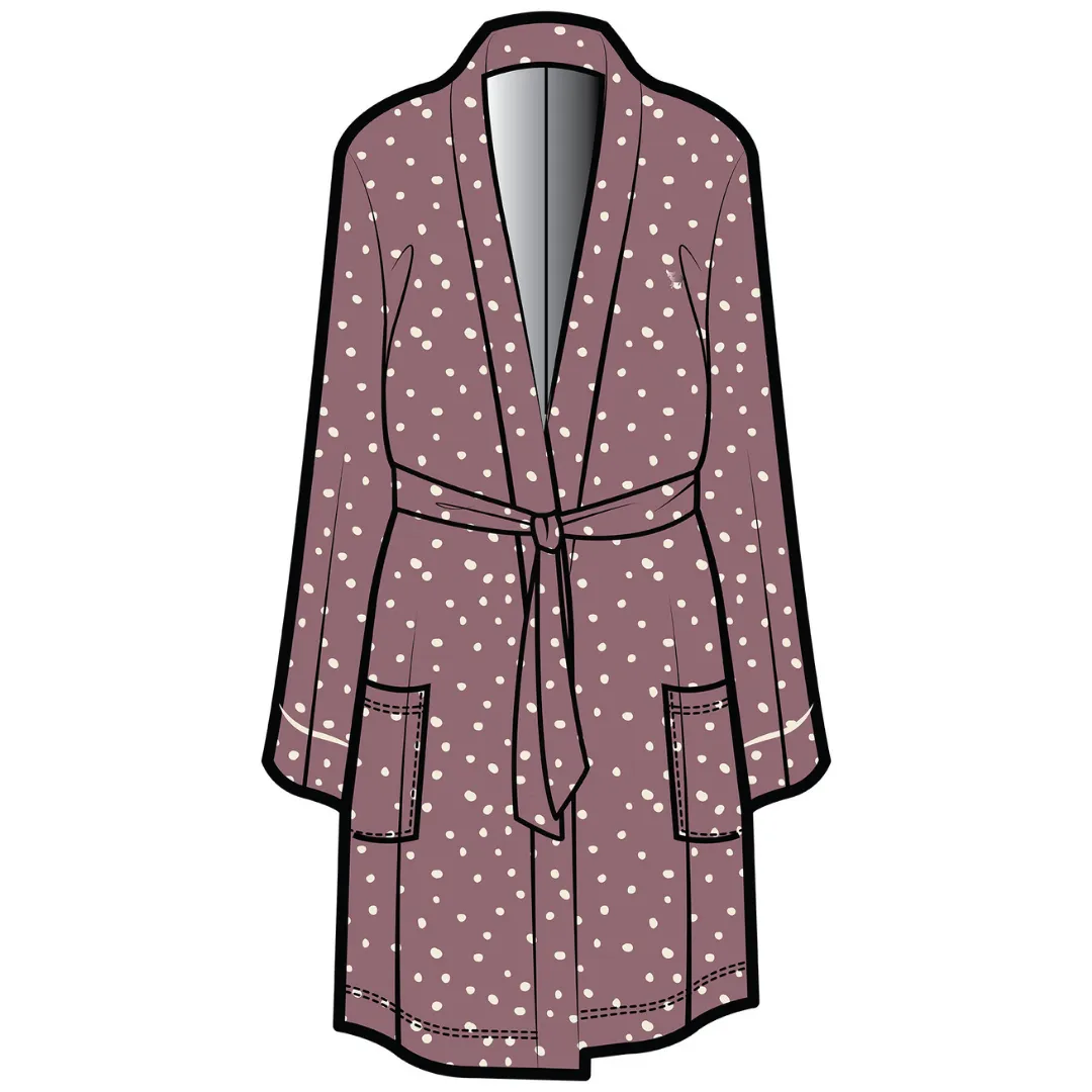 Dahlia Belted Kimono | Elderberry with Cloud Dots