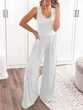 Daily Simple Casual Loose Jumpsuit